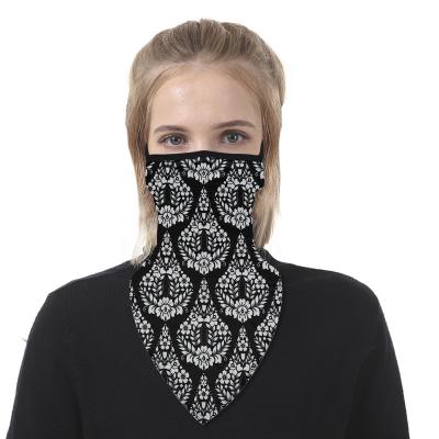 China Daily Wear Ear Loops Face Cover Neck Cuff Breathable Ice Silk Bandana Scarf for sale