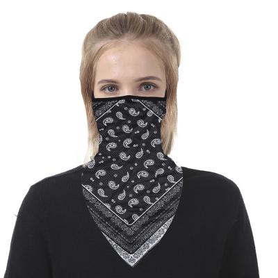 China Daily Wear Neck Cooling Cuff With Ear Loops, Fashion Triangle Face Cover Scarf Bandana for sale