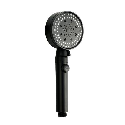 China Modern Wholesale New Black High Pressure Handheld Shower Head Set With Bracket Stainless Steel Hose Set For Bathroom for sale