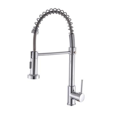 China Pull Out Spray Hot selling wholesale spring kitchen faucet hot and cold water stretching faucet universal washing basin faucet for sale