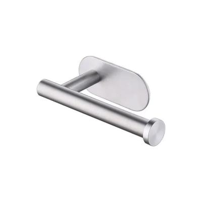 China Modern Wonderful High Quality Bathroom Accessories Stainless Steel Self Adhesive Silver Kitchen Toilet Roll Paper Towel Holders for sale