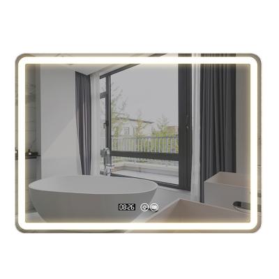 China Illuminated Modern Minimalist Style Touch Screen Smart Mirror for Living Bath Hotel Rectangle anti fog bath wall mirror bathroom led mirror for sale