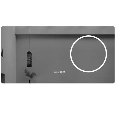 China Magnifying Wall Mounted LED Smart Touch Switch Bathroom Mirror with Lights 3000-6000K Dimming Anti-Fog bath wall mirror bathroom led mirror for sale