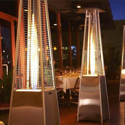 China Outdoor Patio Stored Stainless Steel Pyramid Gas Patio Heater With Flame Tower Gas Heater With Cheap Price for sale