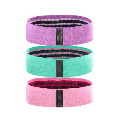 China Custom Polyester+Latex Gym Fitness Hip Loops Elastic Stretch Bands Gym Exercise Bands Yoga Hip Resistance Bands for sale