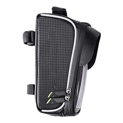 China MTB/ROAD Bike Bicycle Accessories Bike Waterproof Front Bag Phone Holder Bag Touch Screen Tube Bike Front Frame Cycling Bag for sale