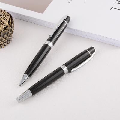 China Business Sublimation Black Metal Hot Nice Writing Feeling Ballpoint Pen Smooth Sturdy Stretch Wire Cut Clip Luxe Ballpoint Pen With Custom Logo for sale