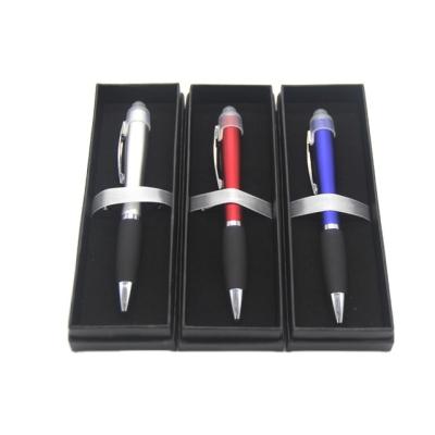 China Fashionable Balpoint Pen Advertising Personalized Name Lighted pen Promotional Led Metallic Logo Stylus Twist Pen With color draw lighting for sale