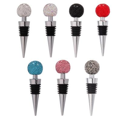 China Decorative Sparkling Silver Wine Bottle Stopper Crystal Whiskey Champagne Saver Sealer Gift Crystal Inlay New Beautiful Wedding for sale