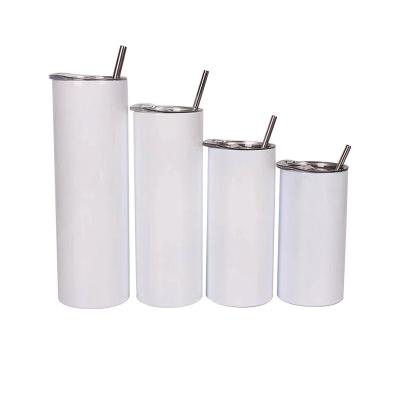 China Tumblers Metal Straw Stainless Steel Tumbler Straight Slim Vacuum Insulated Travel Mugs Gift DIY Sublimation Tumbler 20oz for sale