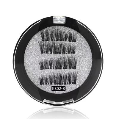 China Durable 3 Pairs Magnetic Eyelashes With 2 Magnetic Lashes Natural 3D False Eyelashes For Mink Eye Wicks Extension False Eyelashes Magnetic Long for sale