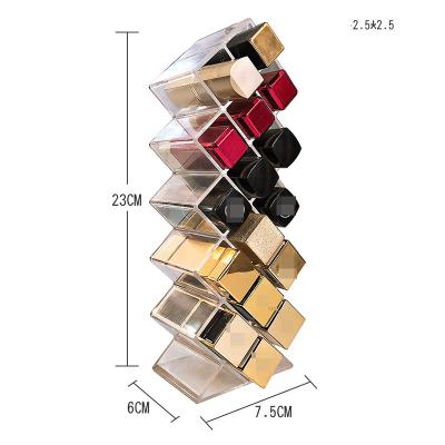 China 16 Grids Acrylic Makeup Organizer Storage Case Lipstick Jewelry Box Multifunctional Cosmetic Storage Box Lipstick Case for sale