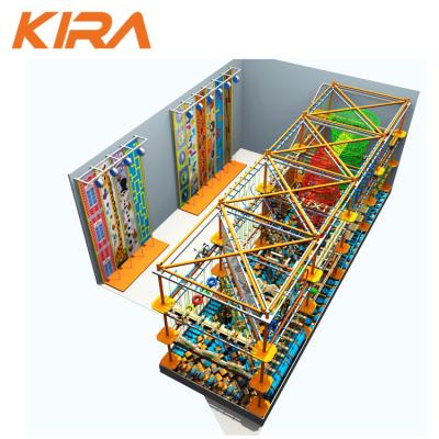 China Indoor Playground Soft Equipment Indoor Obstacle Course Climbing Rope Course Trick Customized Fit For Team Building for sale