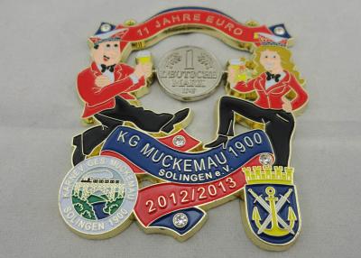 China Pewter / Zinc Alloy Die Cast, Die Struck, Stamped Muckemau Carnival Medal with Ribbon for sale