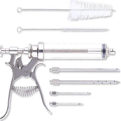 China Easily Cleaned Professional Meat Injector Marinade Gun Stainless Steel BBQ Grill Smoker Syringe Held Culinary Tool for sale