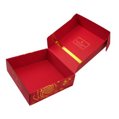 China Large Customized Luxury Foldable Printed Recyclable Gold Foil Cardboard Shipping Packaging Gift Box For Top Grade Garments for sale