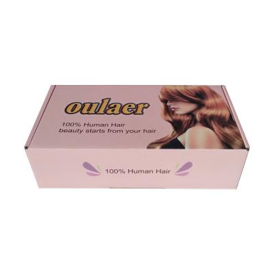 China Recyclable Wholesale Custom Color Printed White Cardboard Wig Hair Extensions Packaging Corrugated Box For Mail for sale