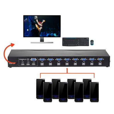 China Unnlink 8X1 VGA KVM 3 USB 2.0 Switch 1080P@60Hz Changer 8 Computer Laptor Part 1 Monitor For Mouse Keyboard Printer 0223 for sale