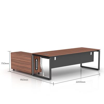 China Expandable Modern Commercial Furniture Office Desks Executive Table With Table And Side Cabinets for sale