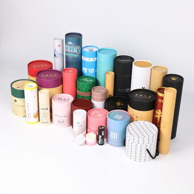 China Eco-friendly Jubilance Packaging Paper Gift Carton Light Tube Small Hat Cardboard Kraft Led Rigid Black cylinder round box for sale