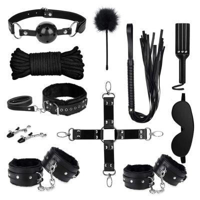 China Hot Selling Amazon Sex Sexy Fun SM Bondage BDSM Restraints 11 Pcs Kit Adult SM Games Cuffs Gag Toys Blindfolded Handcuffs For Women And Couples for sale