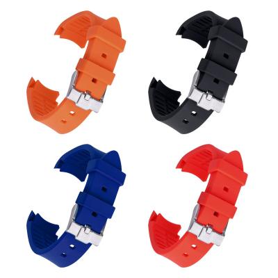 China 20mm Watch Band Silicone Watch Strap Rubber Waterproof 22mm Curved End for sale