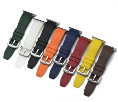 China High Quality Vintage Soft Silicone Quick Release Pins TPSIV Watch Strap 18 20 22 24 Bands For Apple Watch 40 44 With Steel Buckle for sale