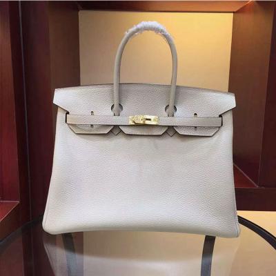 China women high quality 35cm beige first layer cowskin leather bags hanbags fashion designer bags L-RB2-5 for sale