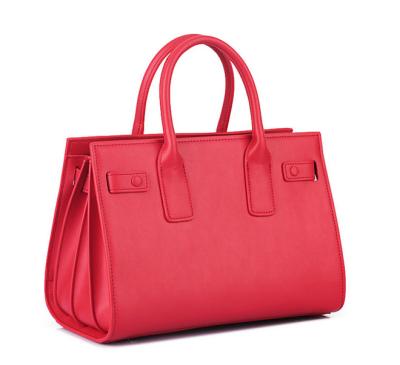 China high quality red women genuine leather handbag trendy  tote bag RY-T07 for sale