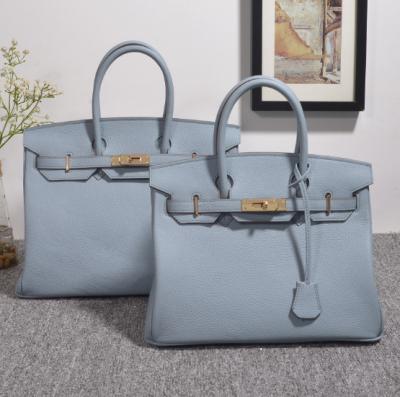 China high quality 35cm women light blue Togo leather handbags fashion brand handbags designer handbag H-Y37 for sale