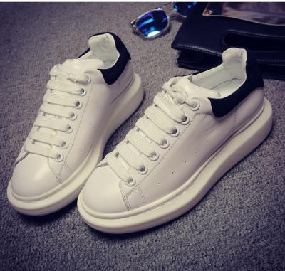 China Brand design Casual Sneakers popular white lady Genuine leather Lace Up Shoes calfskin comfortable sneakers HC-104-1 for sale