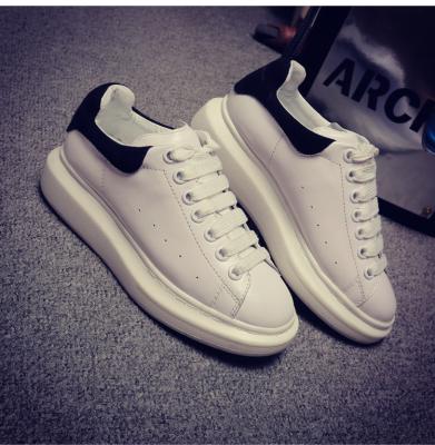 China Brand designer trainers comfortable casual sneakers white lady comfortable calfskin Lace Up Shoes HC-104-1 for sale