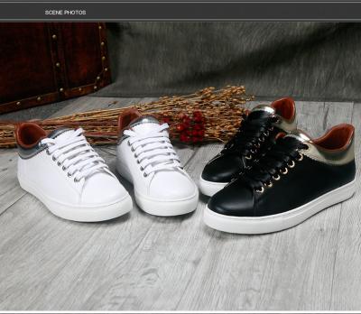 China Brand design popular Sneakers black women cowskin Lace Up lovers shoes soft-soled comfortable sneakers HC-105 for sale