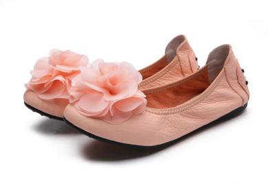 China Hot sell fashion women pink kidskin shoes folding flat shoes soft comfort shoes ballet shoes size from 30 to 43 BS-01 for sale