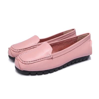 China high quality pink slip-up loafers cow leather shoes women comfortable shoes fashion loafers brand designer shoes BS-L2 for sale