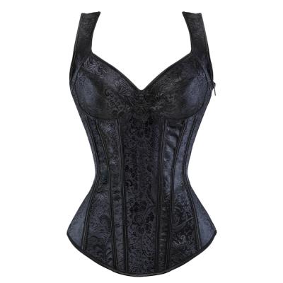 China Breathable Plus Size Bustier Zipper Side Ties Overbust Corset Waist Trainer for sale