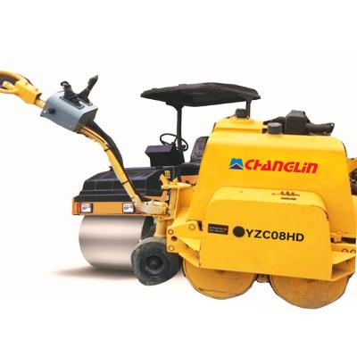 China Mini YZC08HD Vibration Road Roller Machine 2.68KW 0.8 Ton Hydraulic Walking for sale