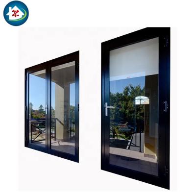 China Modern Commercial Aluminum Frame Double Swing Door Glass Entry Doors for sale