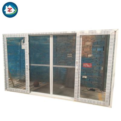 China Contemporary 96 x 80 PVC 4 Panel Sliding Glass Door with Mosquito Net for sale