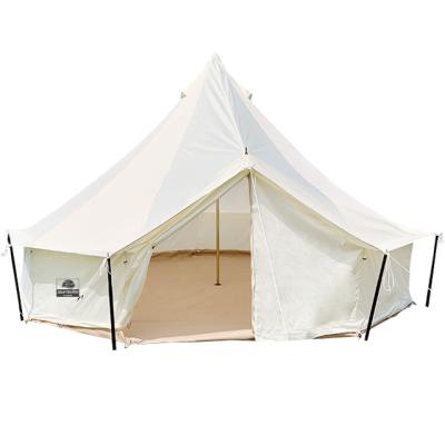 China New Arrival 4m Cotton Canvas Glamping Tent Straight Bracing Bell Type For Outdoor Camping for sale