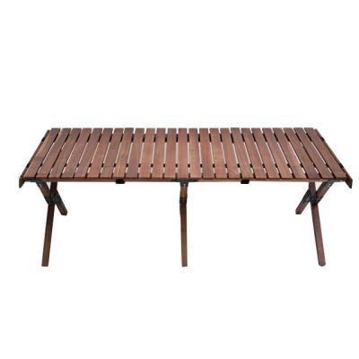 China Retro Custom Handmade Outdoor Camping Picnic Table Portable Wooden Folding Egg Roll Table for sale