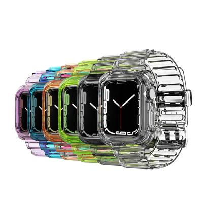 China Fashion/Shockproof Fashion/Shockproof Silicone Crystal Clear Sports Wristband For Apple SE6 Watch Band Series 5 44mm 42mm, Replacement Strap For iWatch 3 2 38mm 40mm for sale