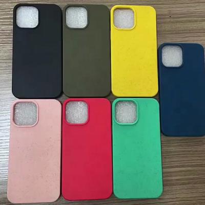 China Wheat Straw Anti-drop Case For iPhone 13 12 Pro Se 11 2020 XS Max 7 8 Plus Solid Color Matte Phone Fundas Eco-friendly Soft TPU Cover for sale