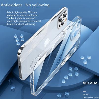 China SULADA Crystal Series For pro 12 11 Crystal Clear Anti-drop Max transparent iPhone 13 ultra-thin with precision hole cover for sale