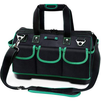 China Work Tool Bag Water Proof Tool Bag with Hard Base Tool Tote Bag with Adjustable Shoulder Strap for sale