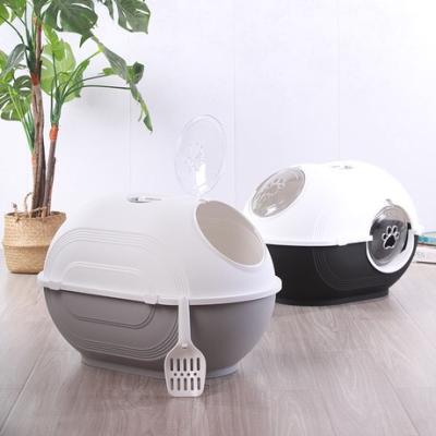 China Cat Clean Up Products Plastic Large Space Cat Toilet Box Cat Litter Box Viable Sandbox for sale