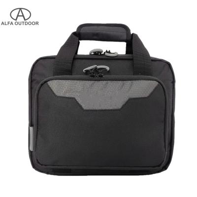 China Alfa Tactical Gun Range Bag Soft Pistol Case For Handguns With 5x Magazine Slot for sale