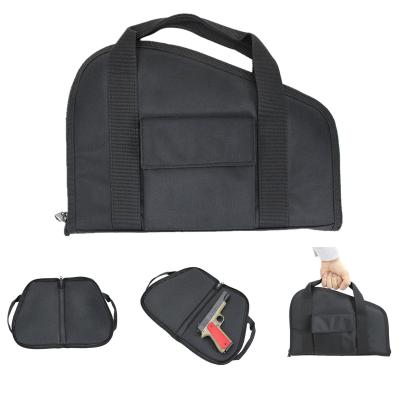 中国 900D Polyester Waterproof Soft Pistol Case With Carrying Handle And Accessories Pocket 販売のため