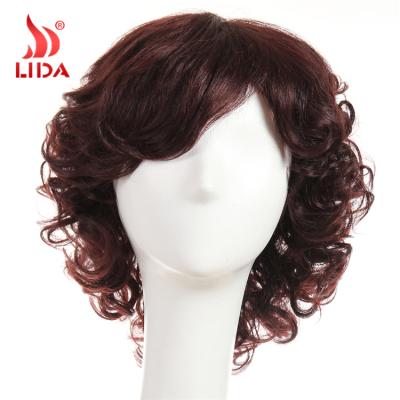 Китай Lida Brazilian Human Hair Wigs 100% Curly Medium Afro Curly Human Hair Red 99j Wigs For African American продается