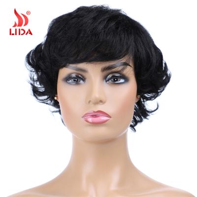 중국 Short Curly Unprocessed Natural Curly Lida Indian Hair Wig Burgundy China Supplier 6523 China Wigs 판매용